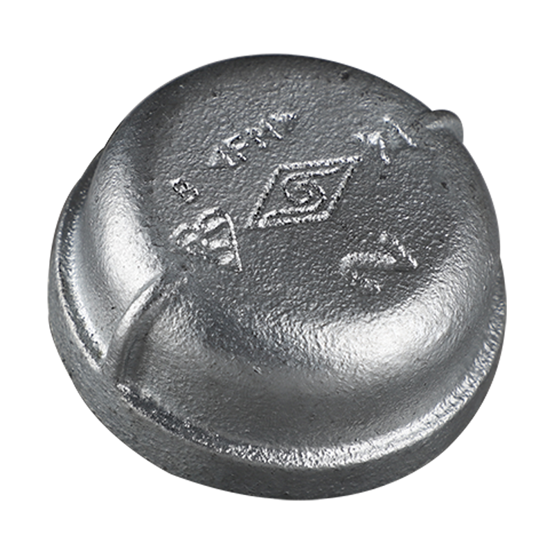 Square edge malleable cast iron pipe cap 300