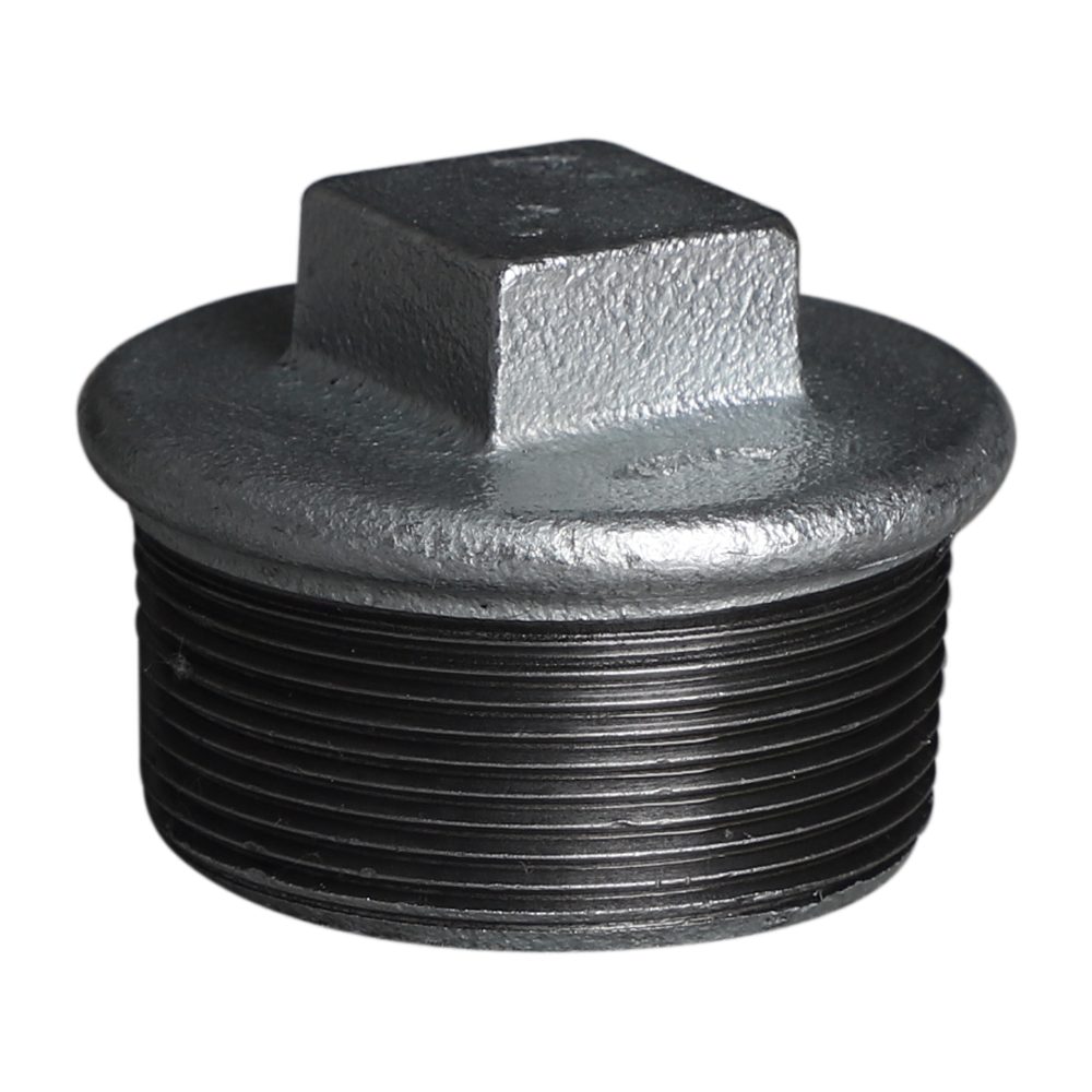 Square edge malleable cast iron with edge thread plug 290