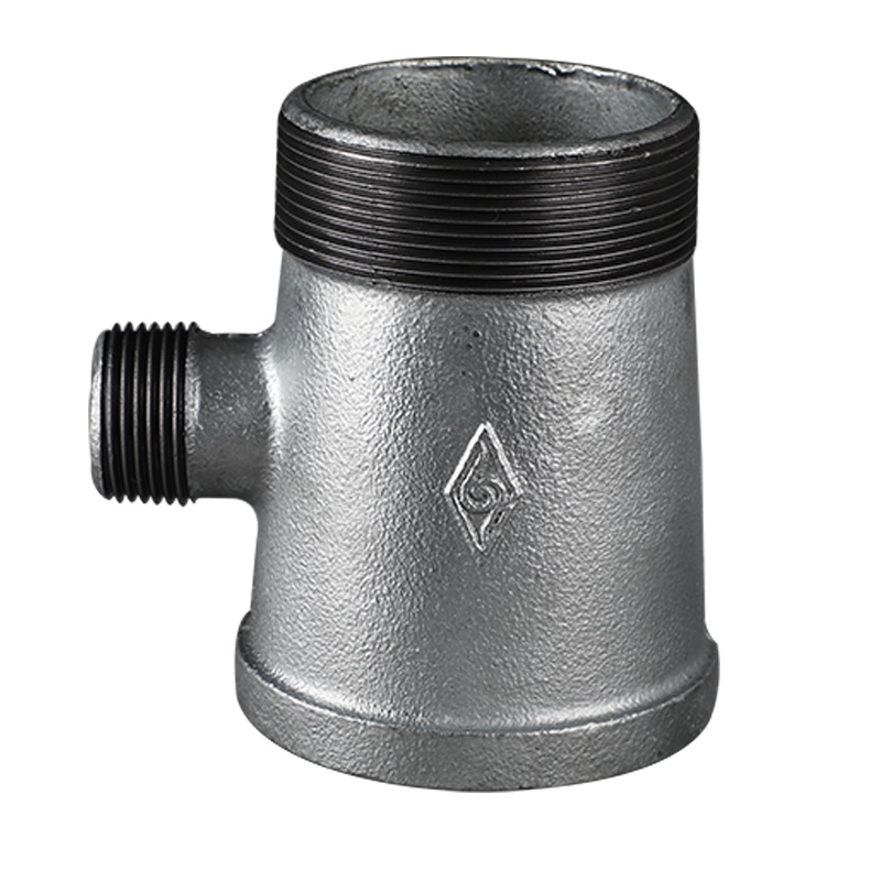 Square edge malleable cast iron tee 137R