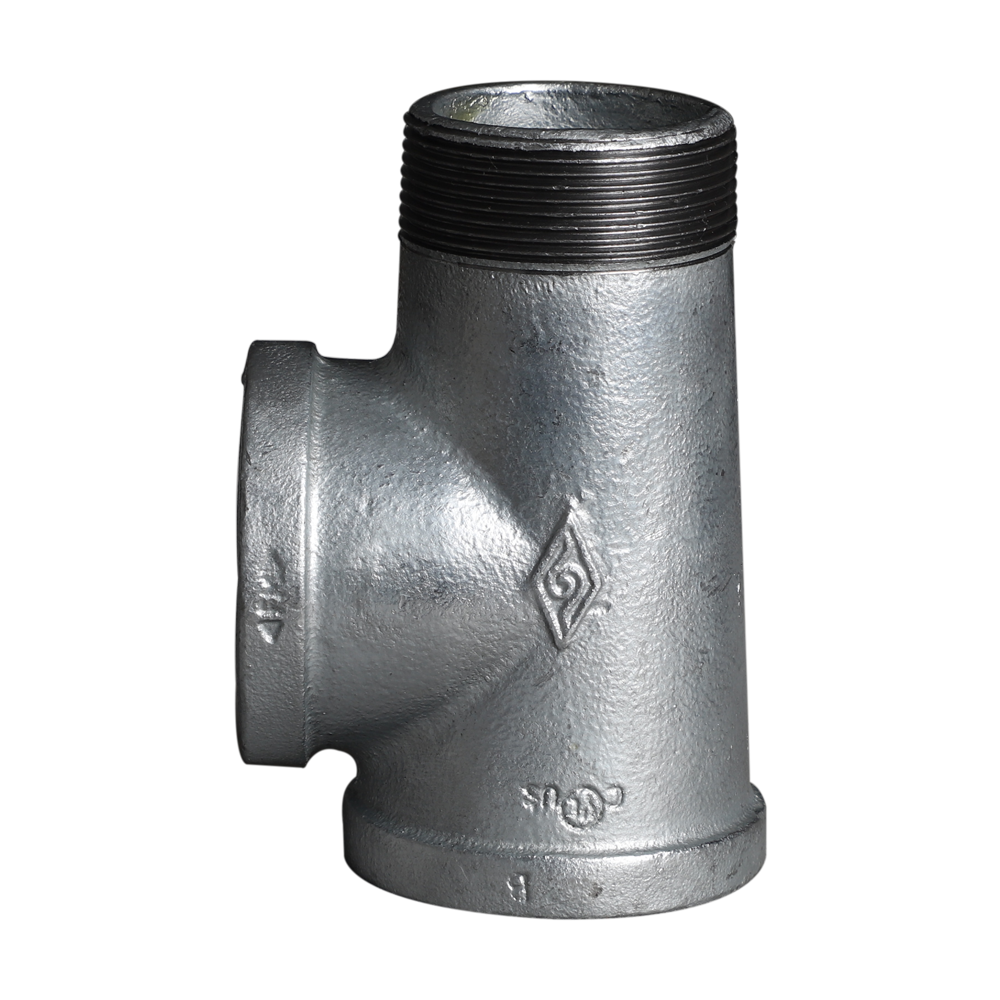 Square edge malleable cast iron internal and external thread tee 134 Square edge malleable cast iron internal and external thread tee 134