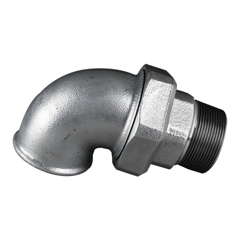 Square edge malleable cast iron conical seat inner and outer thread elbow union 98