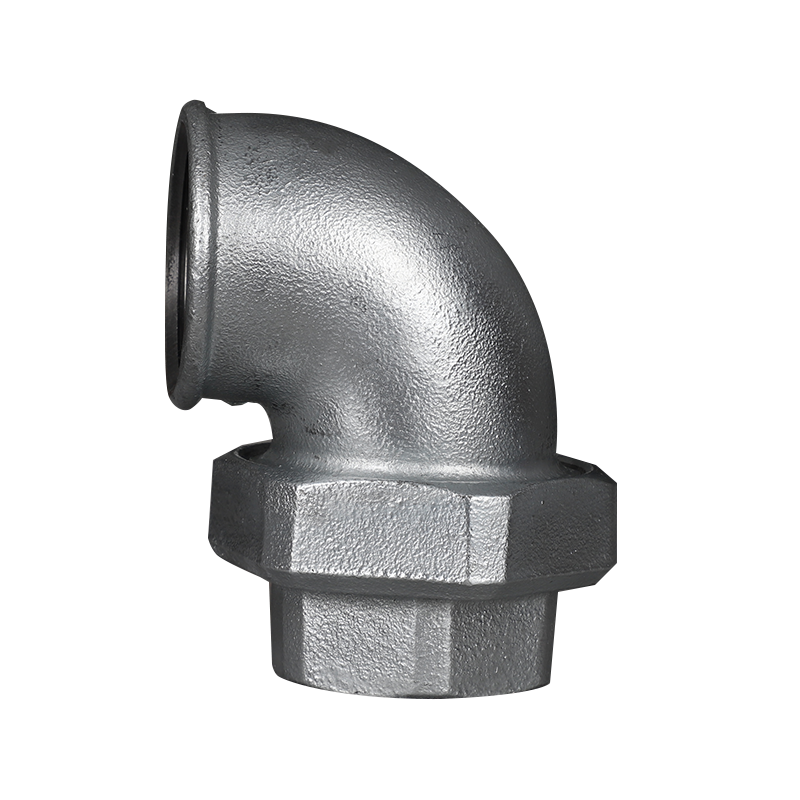 Square edge malleable cast iron with rubber pad flat seat inner thread elbow union 95D Square edge malleable cast iron with rubber pad flat seat inner thread elbow union 95D