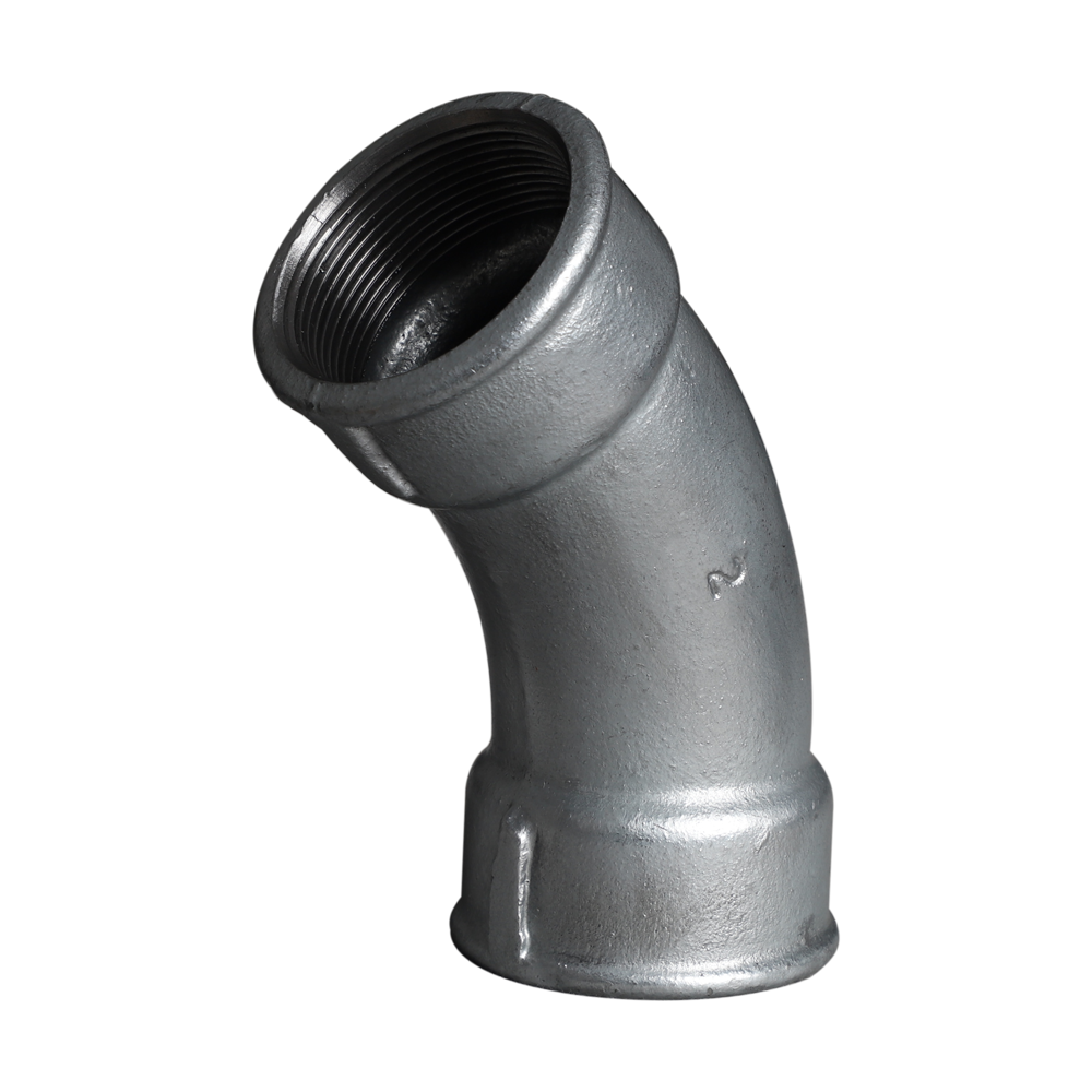 Square edge malleable cast iron 45 degree inner thread crescent 41