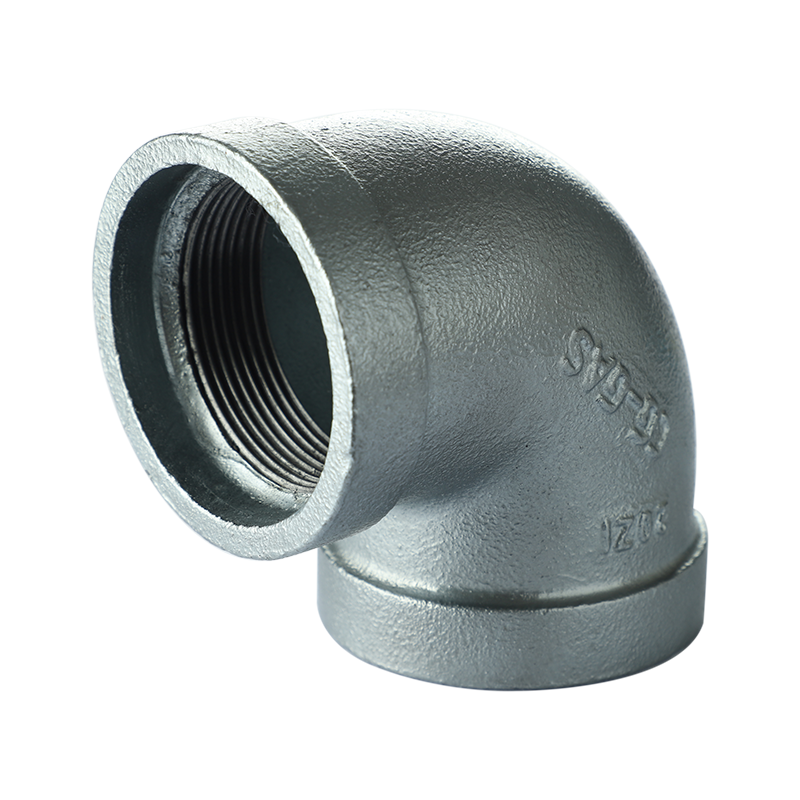 Wide edge malleable cast iron 90 degree elbow 90