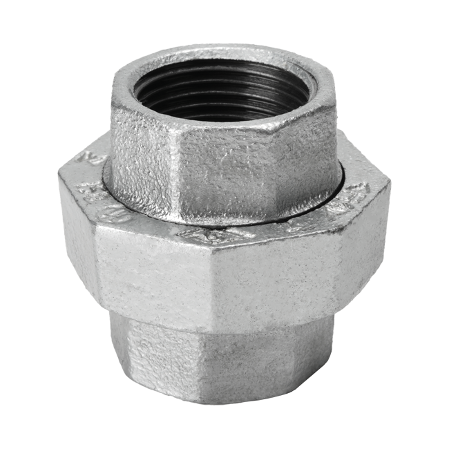 Gas malleable cast iron copper core cone seat union 342