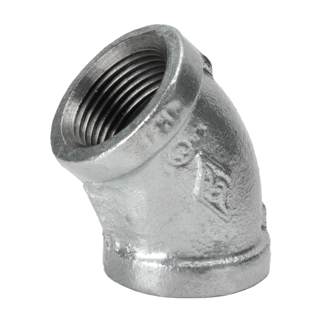 Gas malleable cast iron 45-degree elbow 120