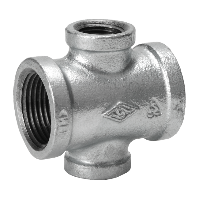 Gas malleable cast iron reducing cross 180R