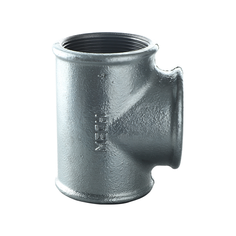 Round edge malleable cast iron tee 130