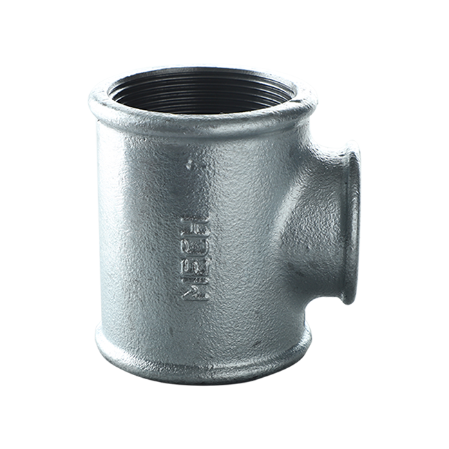 Round edge malleable cast iron tee 130R