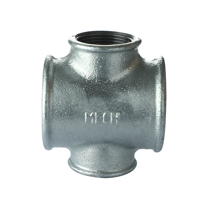 Round edge malleable cast iron reducing cross 180R