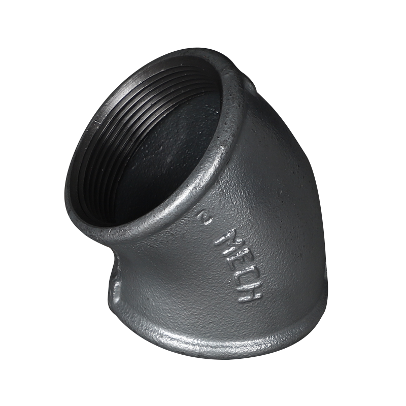 Round standard malleable cast iron 45 degree elbow 120