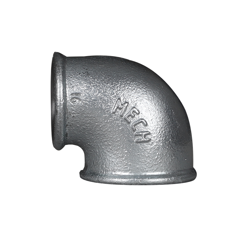 Round edge malleable cast iron 90 degree reducing elbow 90R
