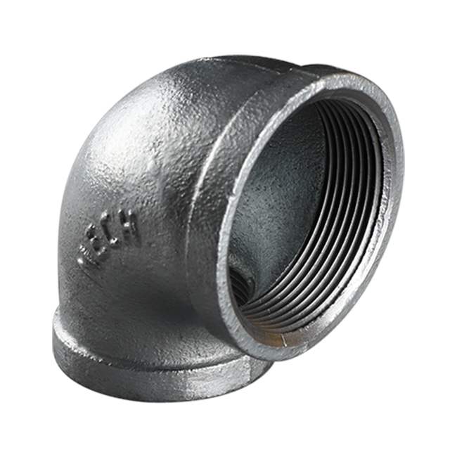 Square edge malleable cast iron 90 degree elbow 90