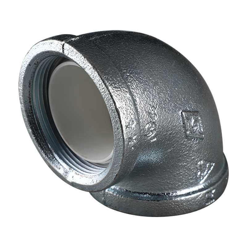 Plastic-lined malleable cast iron 90 degree elbow 90CSB