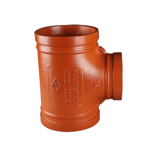 Grooved pipe fittings X-type groove reducing tee 130RX