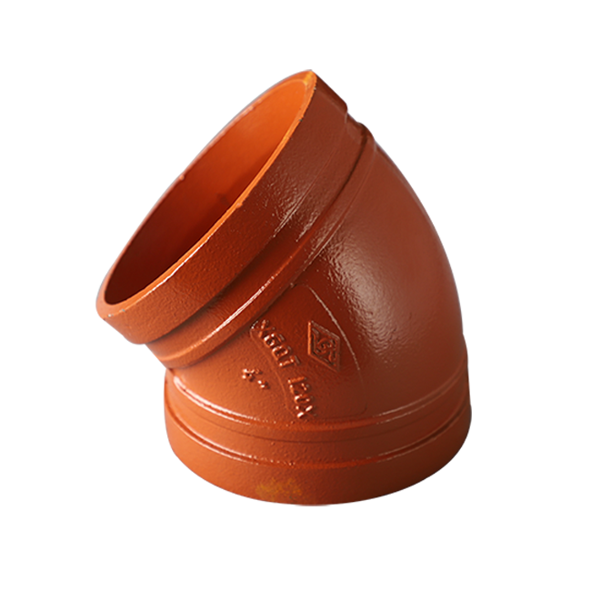 Grooved pipe fittings X-type 45 degree groove elbow 120X