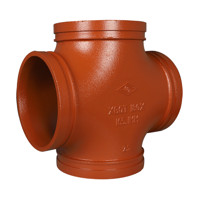 Grooved pipe fittings X-type groove cross 180X