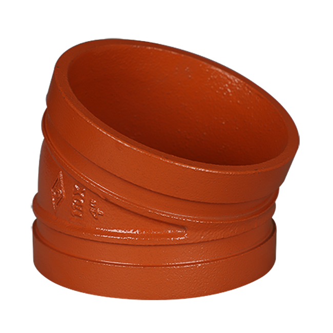 Grooved pipe fittings X-type 22.5 degree groove elbow 110X