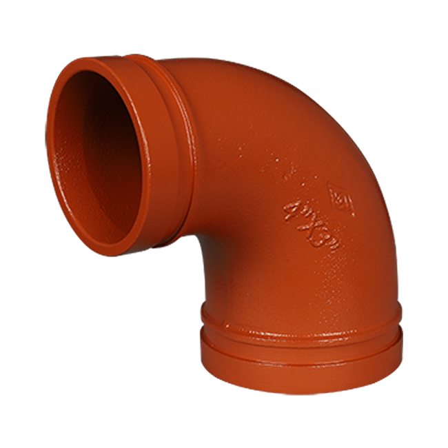 Grooved pipe standard 90 degree reducing elbow 90R