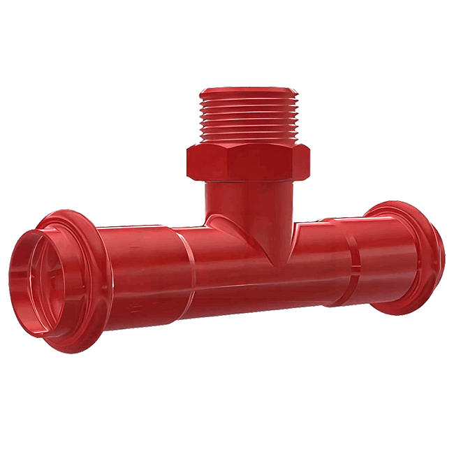 equal diameter external thread tee