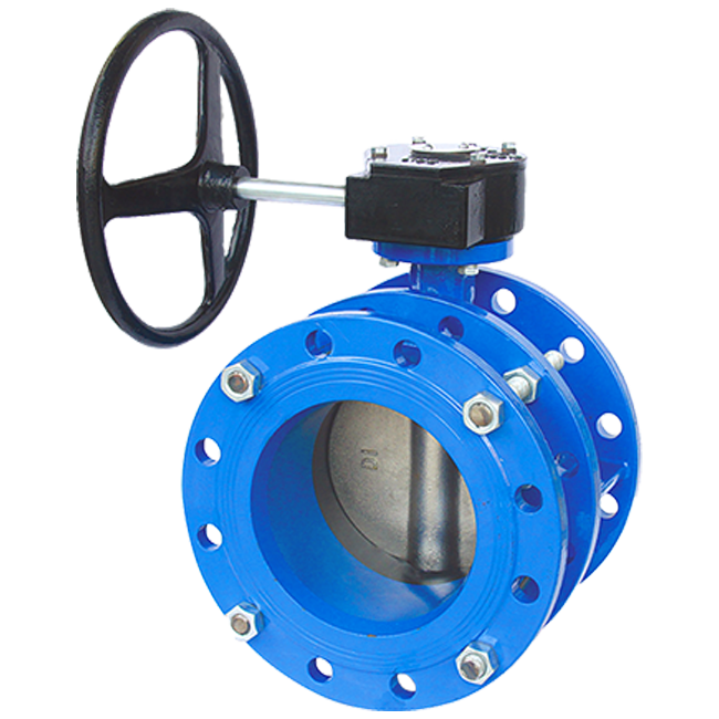 Flanged center line soft seal telescopic butterfly valve