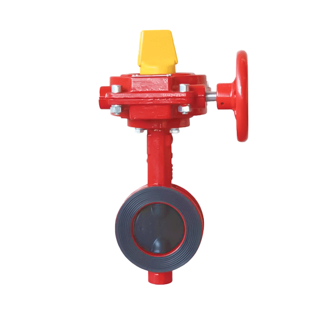 Splined wafer soft seal butterfly valve