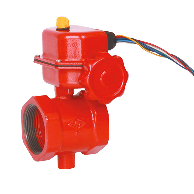 Threaded center line soft seal Sealed signal butterfly valve