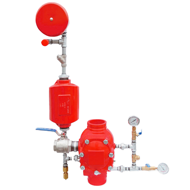 Groove type wet alarm valve