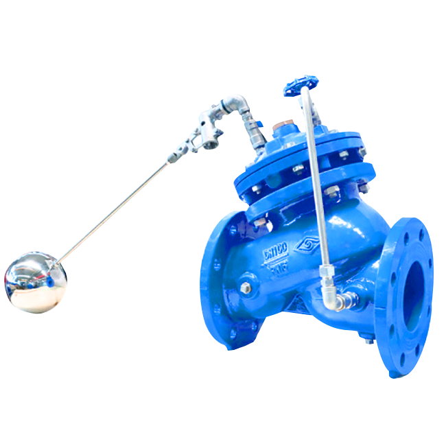 Flange double-chamber remote control float valve