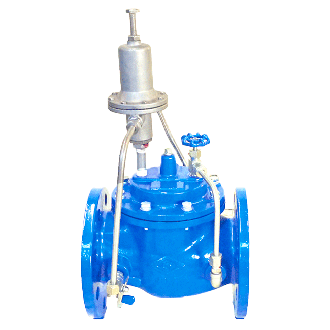 Flanged single-chamber pressure relief and holding valve