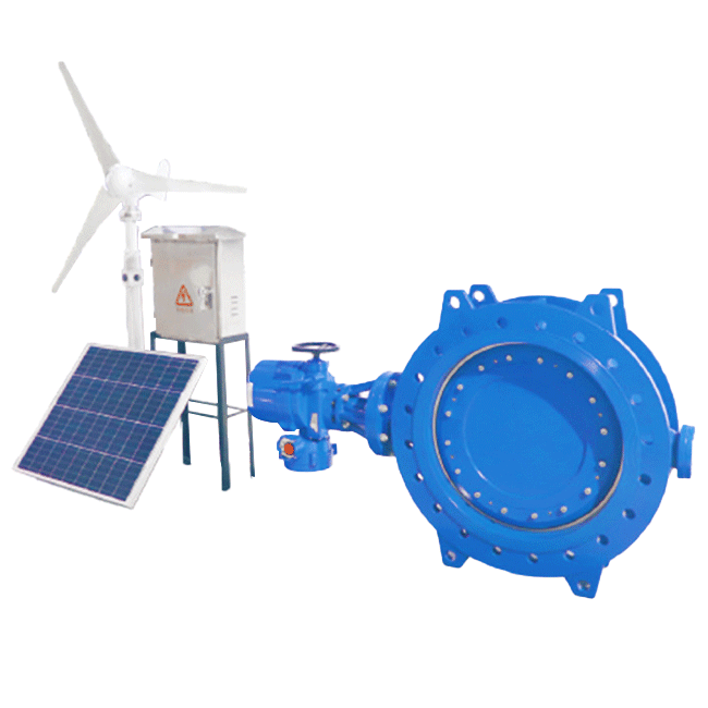 Wind-solar hybrid power supply intelligent remote control butterfly valve
